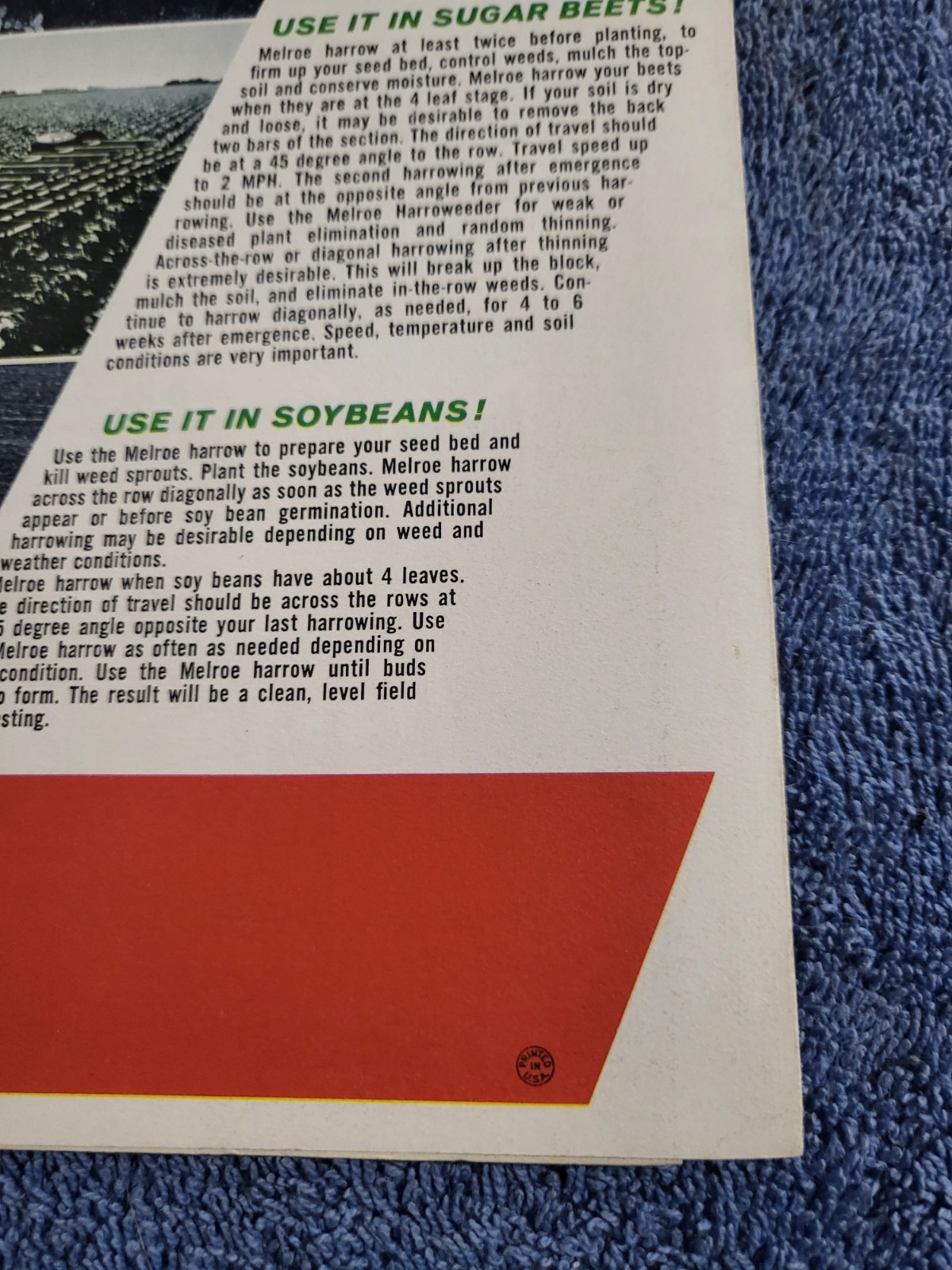 Farm Implement Brochure MELROE Harroweeder Harrow Weeder Gwinner North Dakota