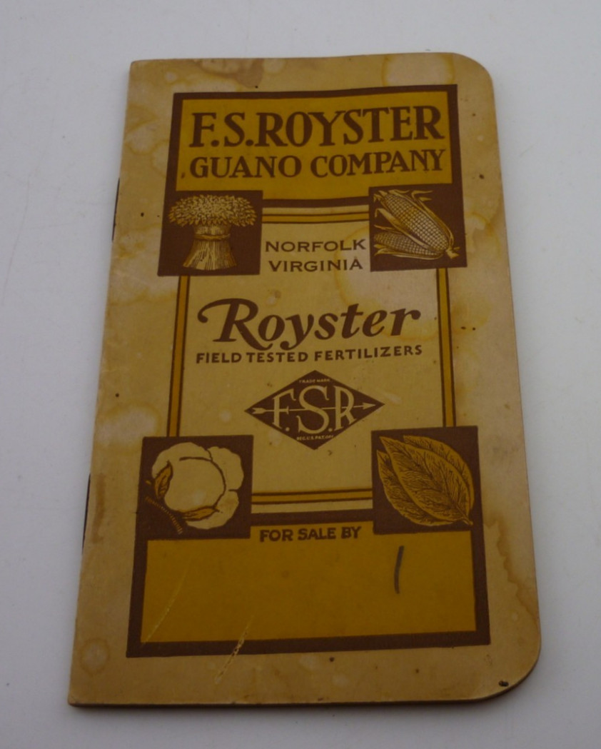 1932 F.S. Royster Guano Co Pocket Calendar Memorandum Book Norfolk VA Farm Adv