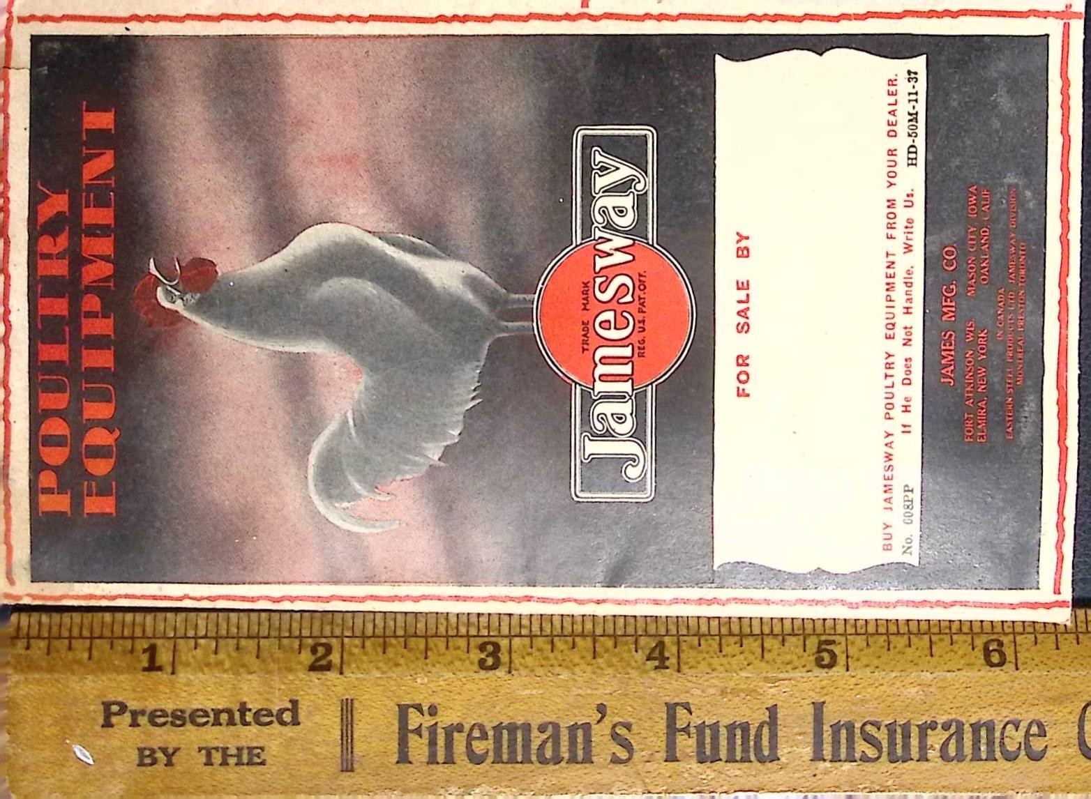 1937 Jamesway Poultry Equipment Catalog Brochure Chicken Farm Supplies Iowa