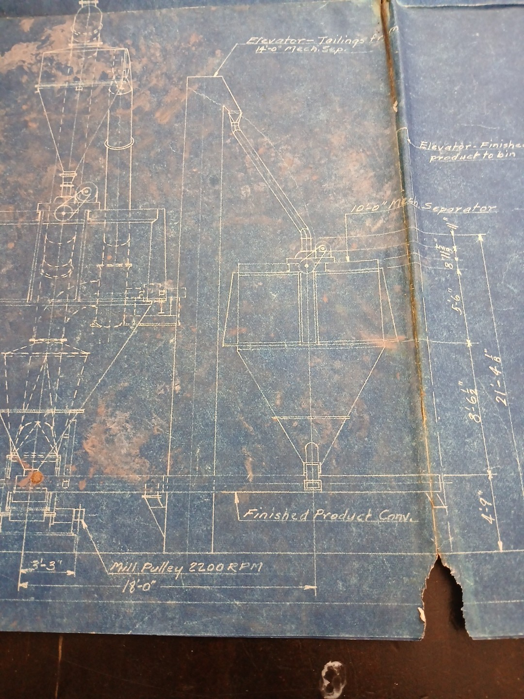 1932 Blue Print Raymond Bros. REPRINT Impact Pulverizer Co. Chicago , ILL