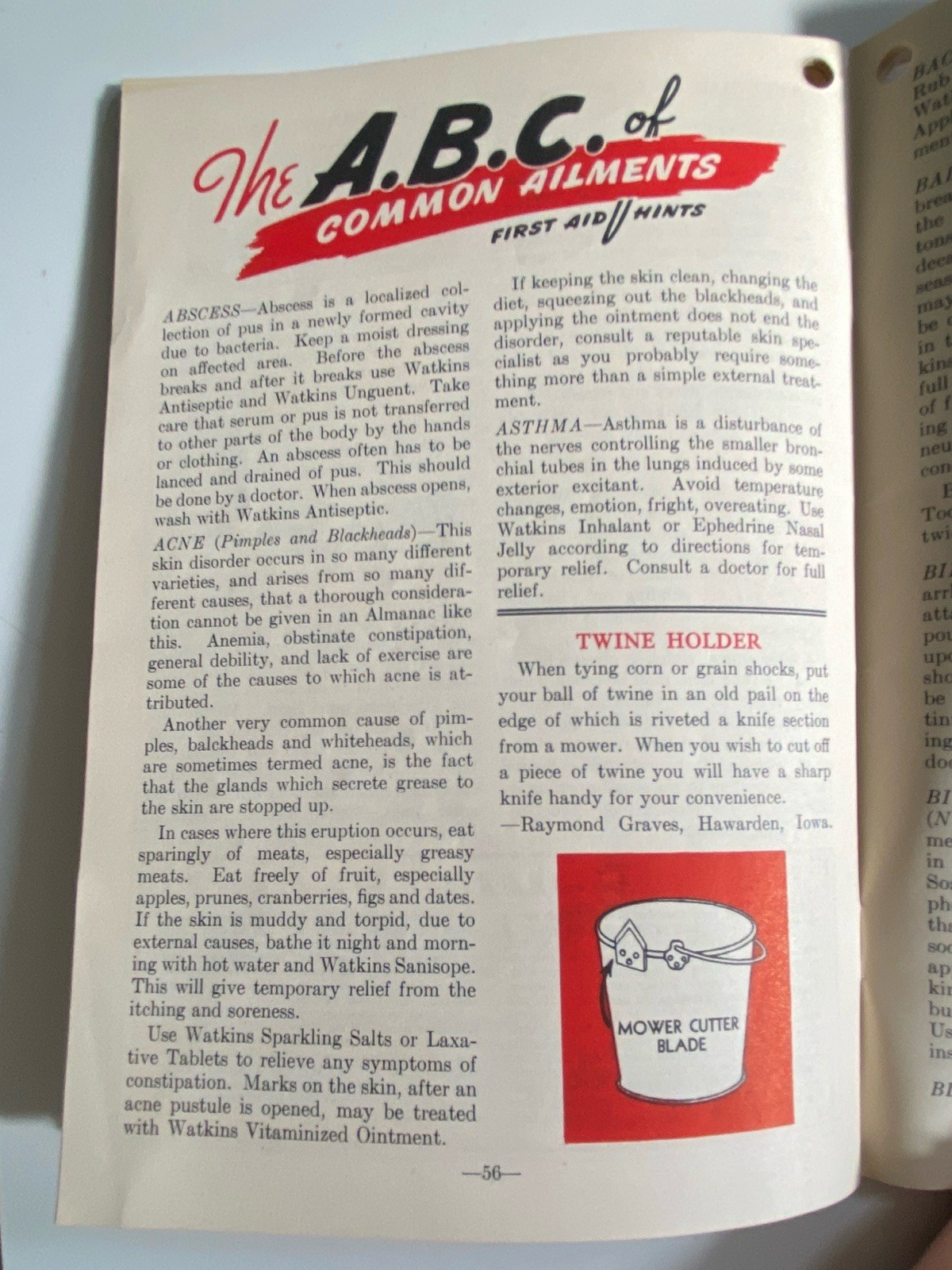 1947 Watkins Almanac Farm Hints Moon Phases Farming Techniques Planting Crops PB