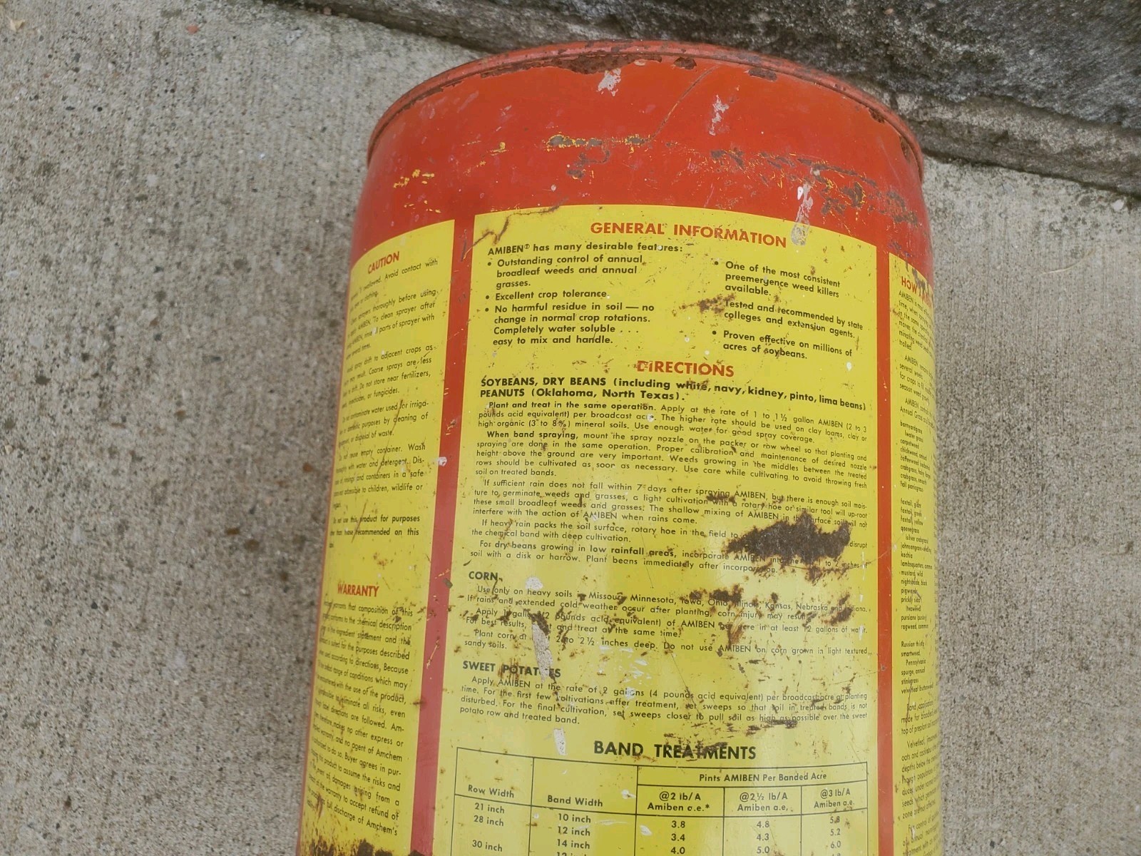 5 Gallon Metal Can Amiben Herbicide No Lid Soybean Weed Control Farm Decor #3