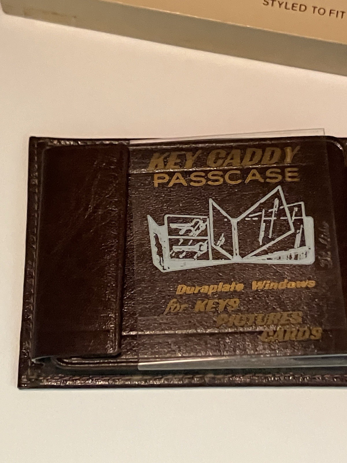 Vtg Water Buffalo Di Lido Monsanto Advertisement Leather Bi-Fold Wallet Brown