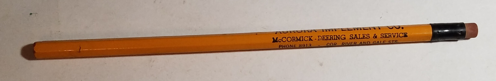 McCormick Deering Dealer Pencil, Aurora, Illinois