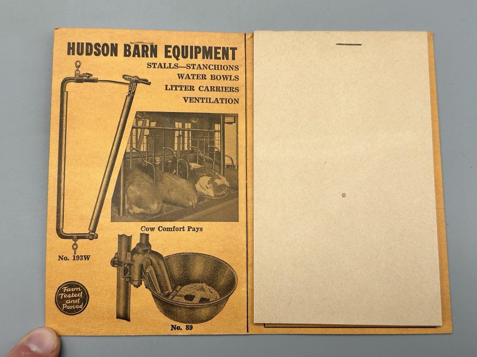 Hudson Equipment Corporation Memo Book UNUSED 3.5&Prime; x 5.5&Prime; Early 1900&rsquo;s!