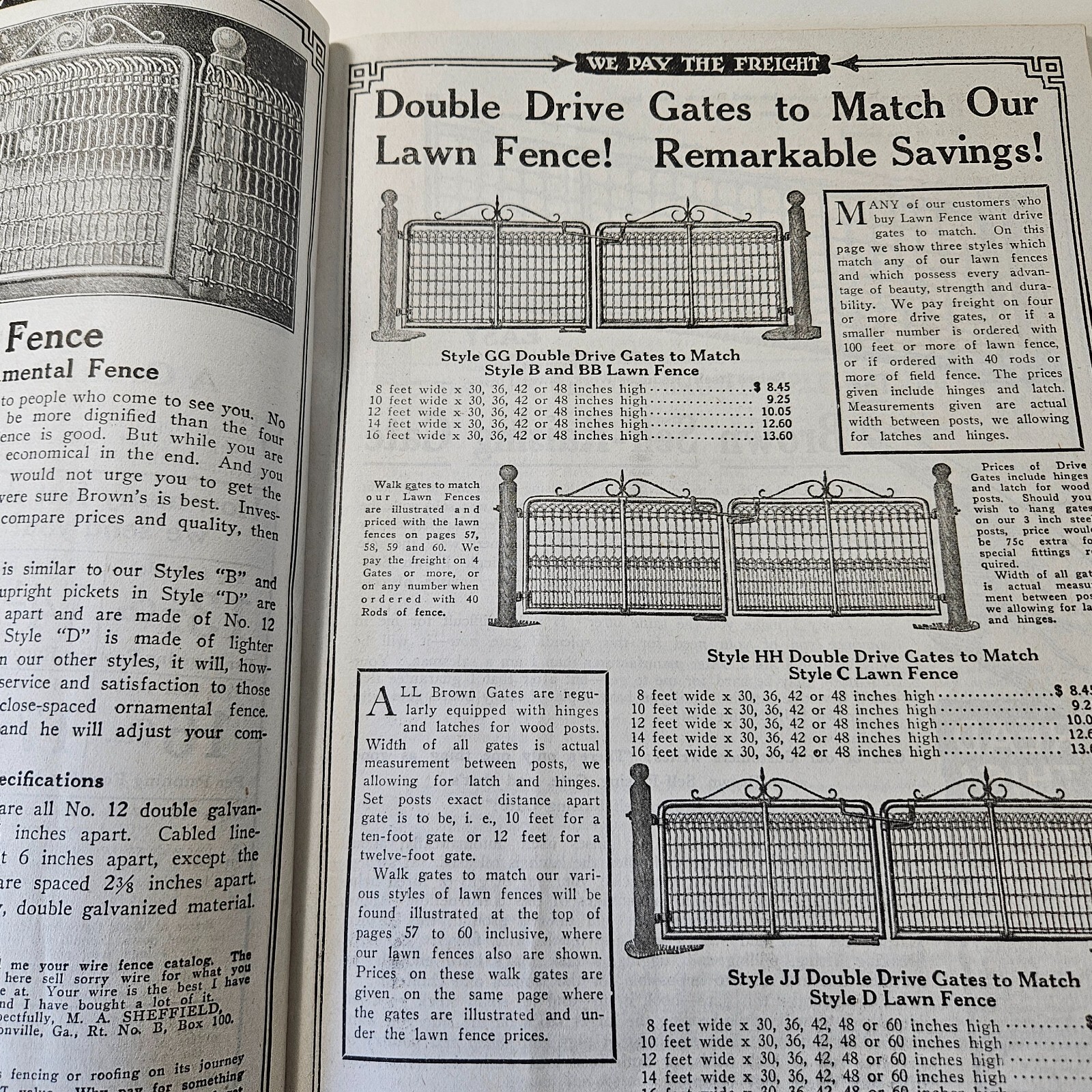 1919 Sales Catalog Brown Fence Gate Barbes Wire 96 Pages