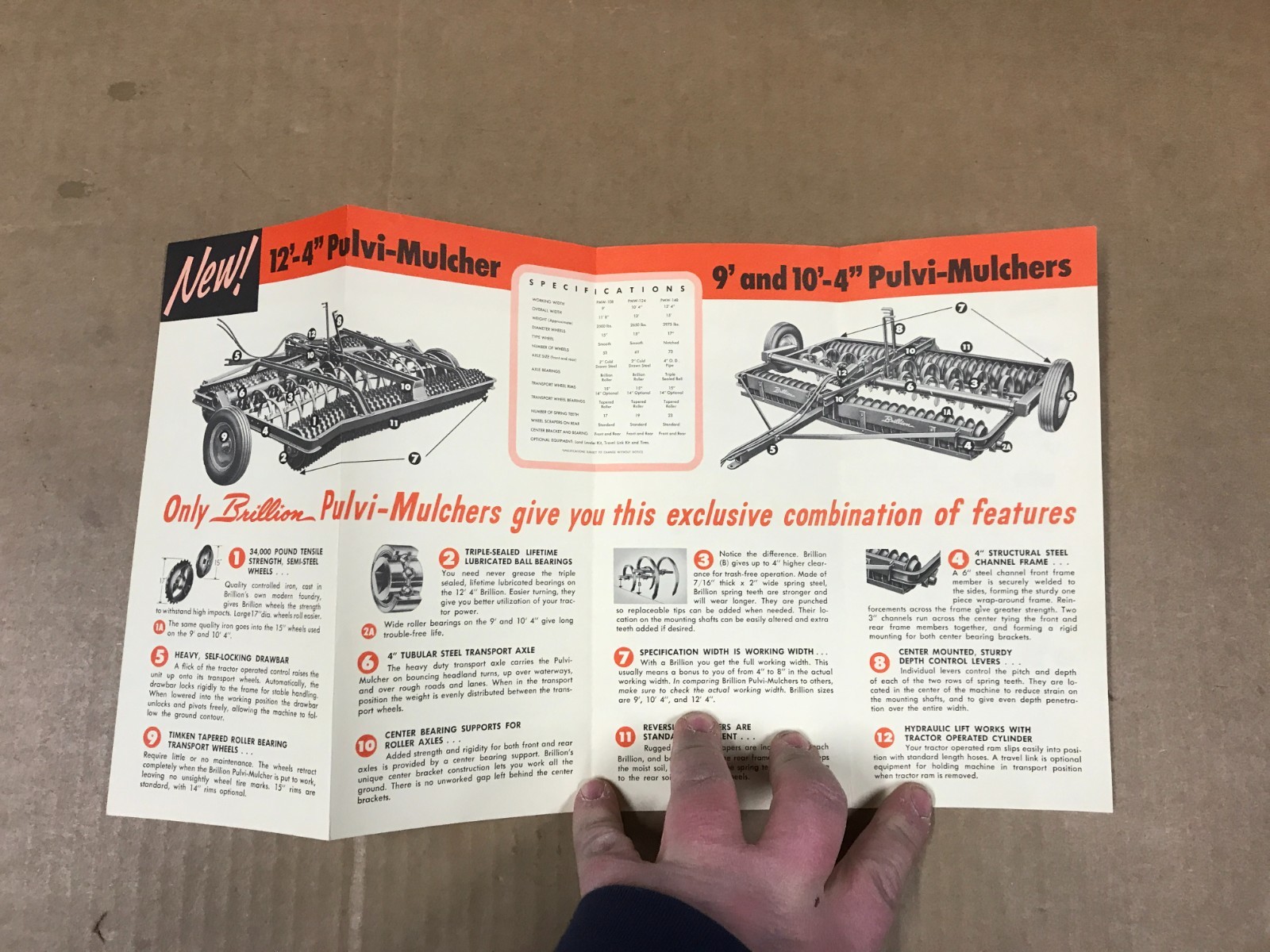 Vintage Brillion Pulvi-Mulchers Salesman Brochure