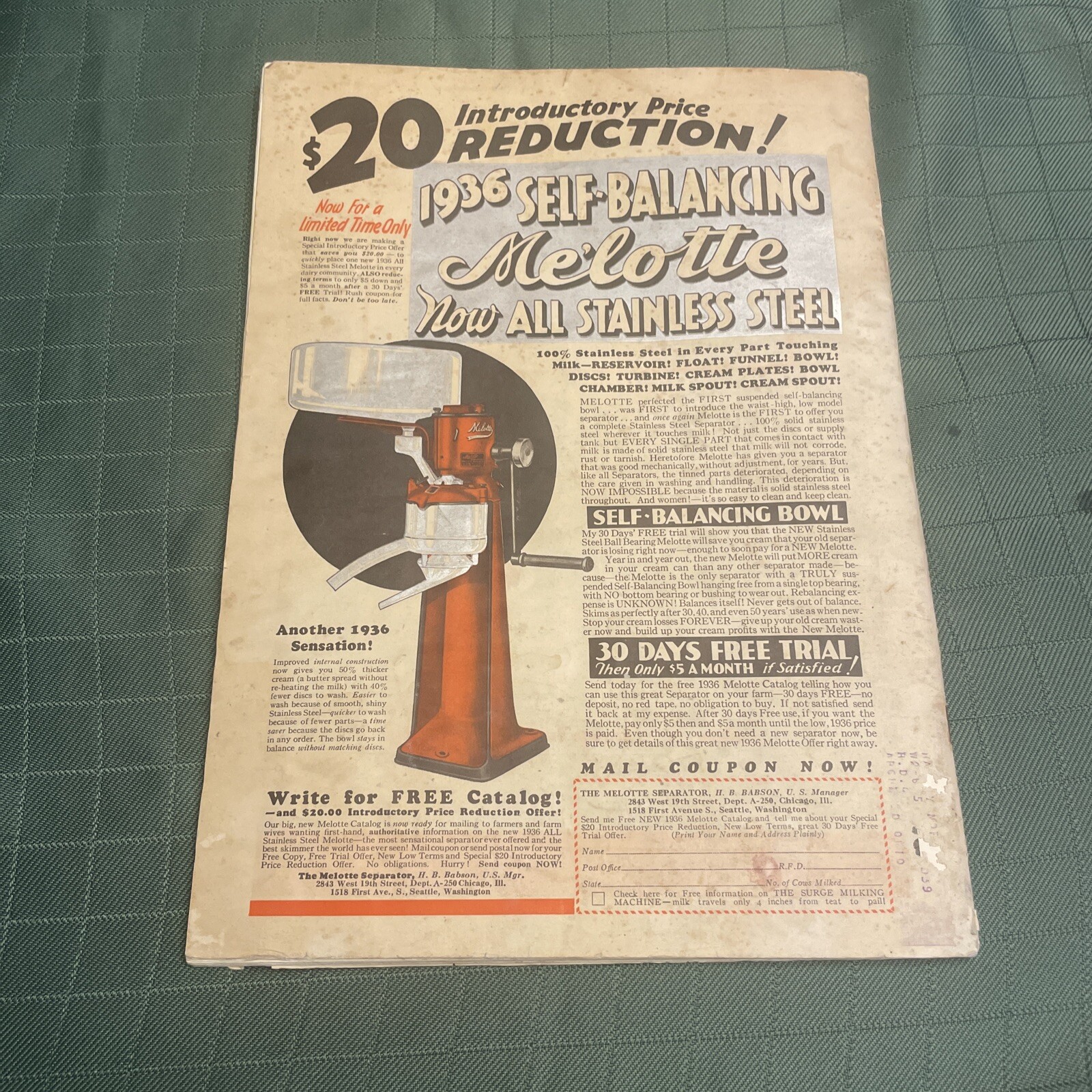 Vintage Farm Journal Magazine June 1936 Farming Home Advertising News Photos