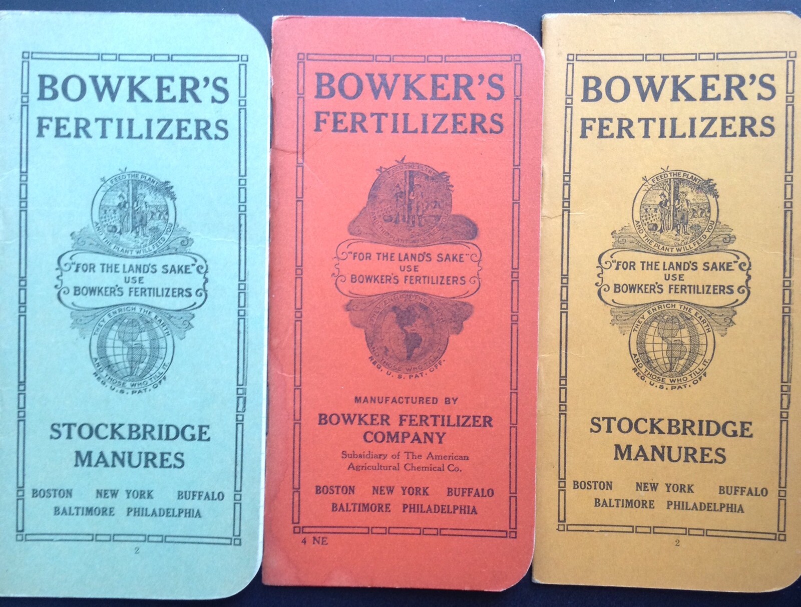 C.1923 BOWKER&rsquo;S FERTILIZERS HANDY POCKET NOTEBOOK, STOCKBRIDGE MANURES
