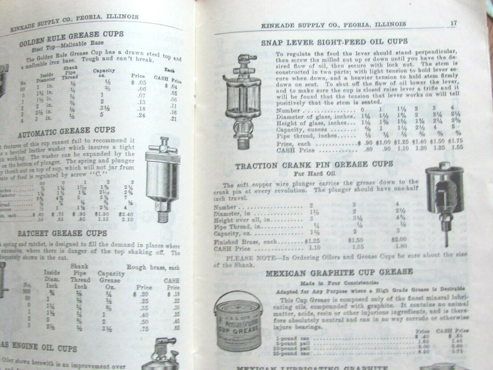1930 FARM SALE CATALOG KINKADE SUPPLY CO PEORIA,IL TRESHER & MILL SUPPLIES