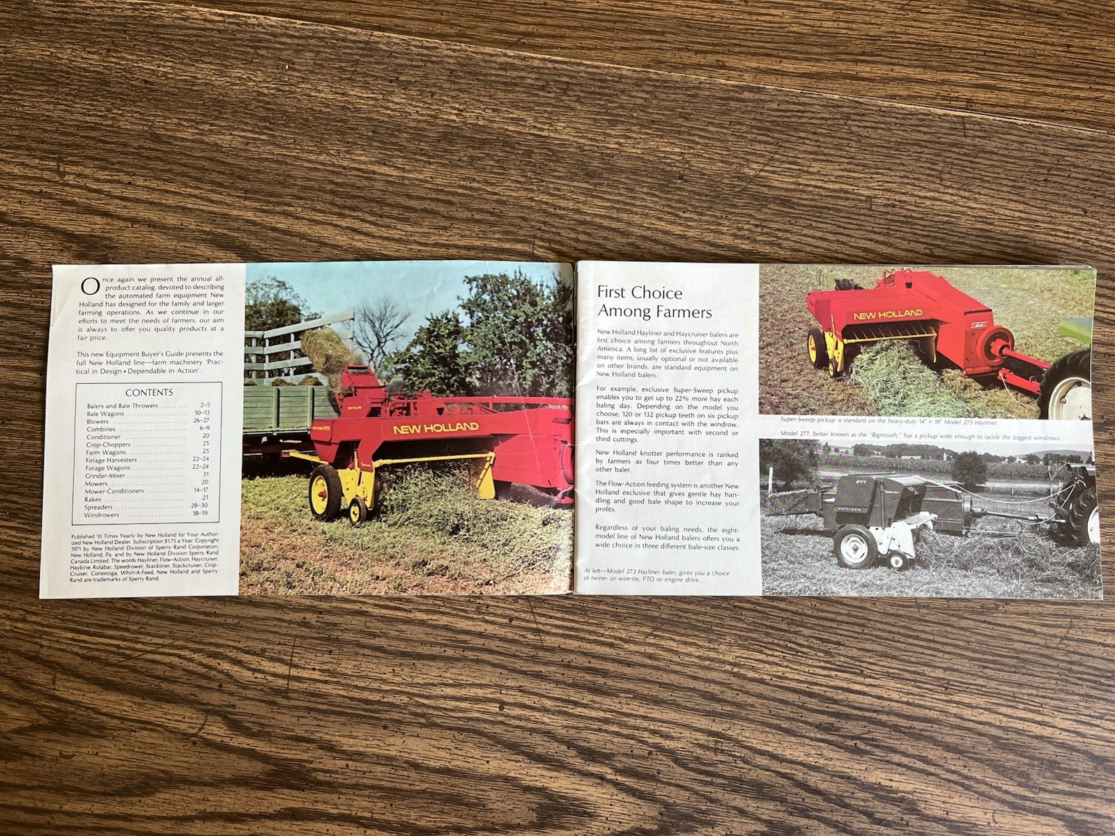 New Holland Equipment Buyers Guide Sales Brochure 1971 Volume 16 Number 8