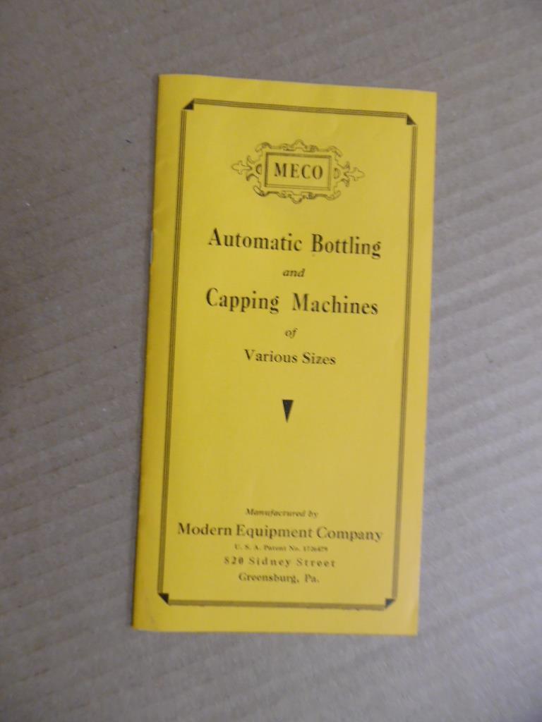 c.1920s MECO Dairy Milk Bottling and Capping Machines Catalog Vintage Original