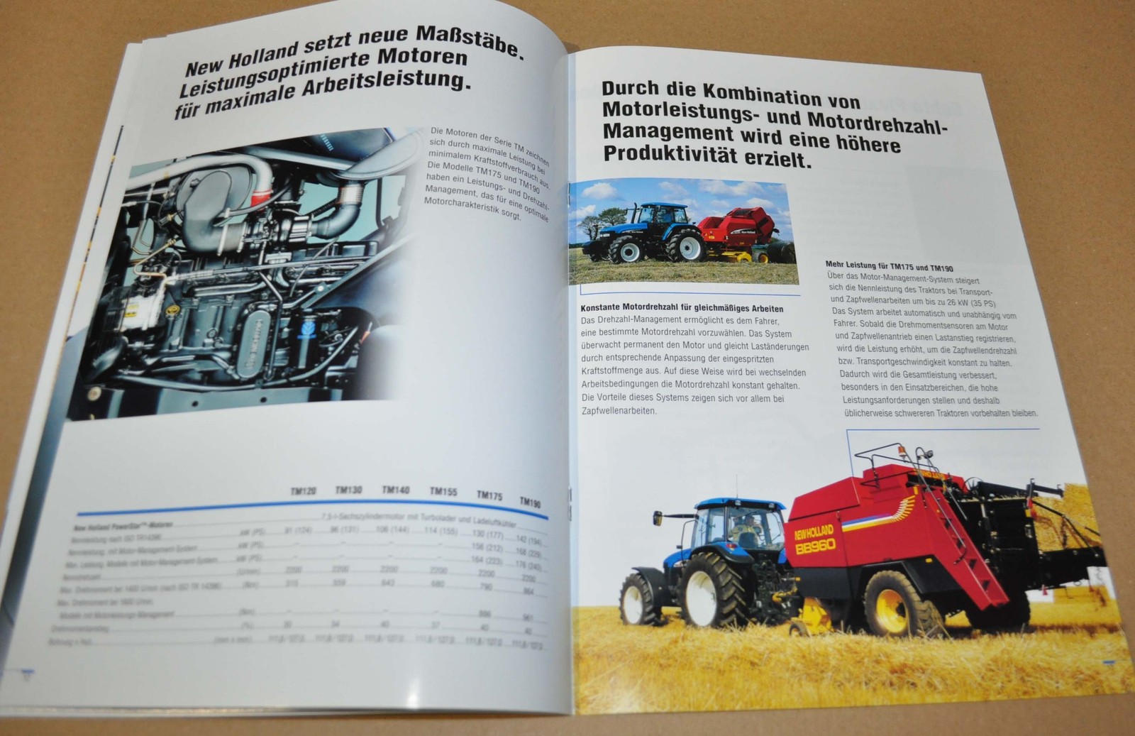 2002 New Holland TM120 TM130 TM140 TM155 TM175 TM190 Tractor Brochure Prospekt D