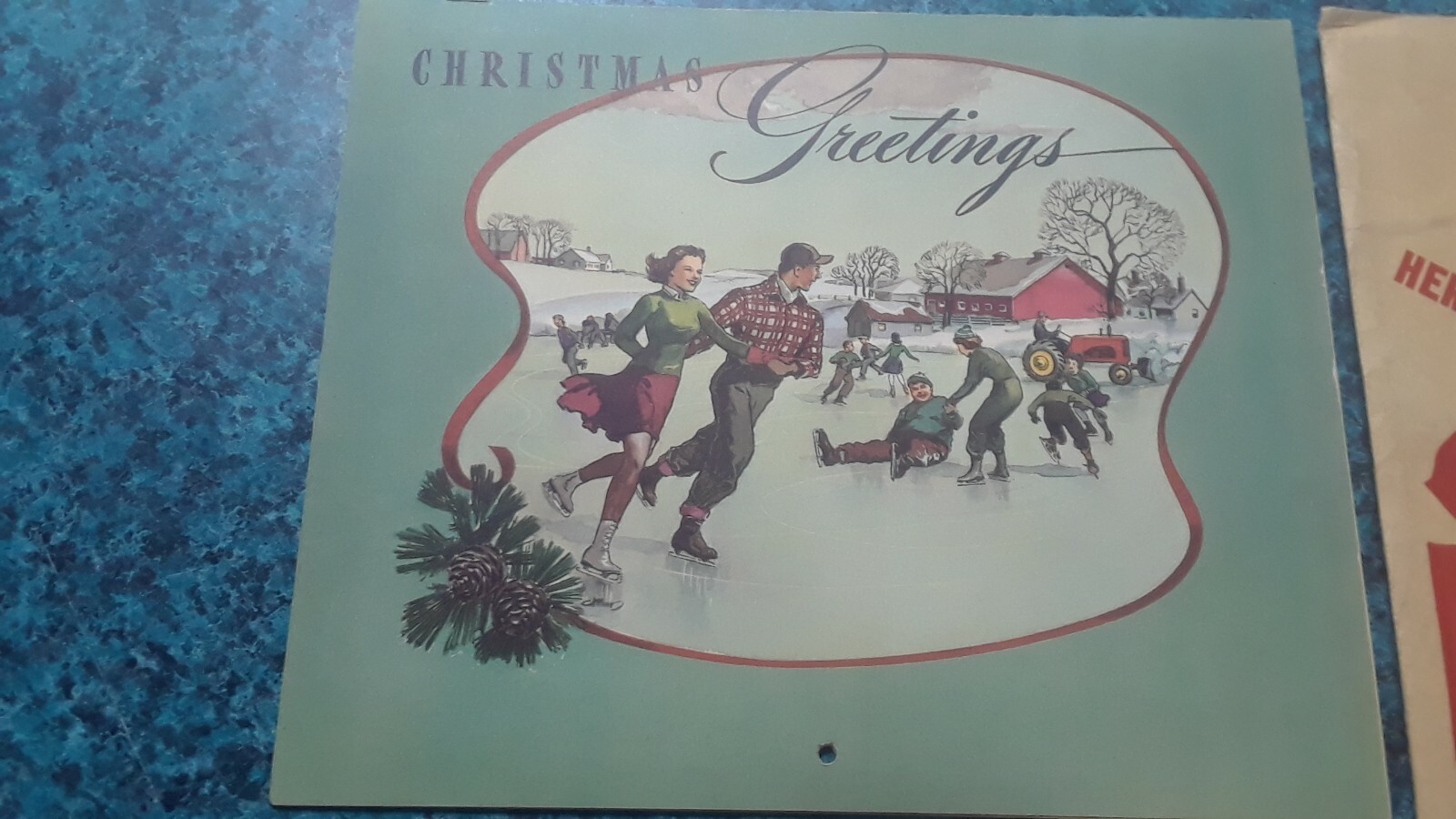 VTG 1950 MASSEY – HARRIS DEALER CALENDAR W/ENVELOPE WEAVERS FARM SERVICE PA