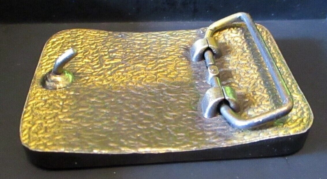 Vintage Best In The Field Belt Buckle Brass & Lacquer Agricultural Ag Farm Field