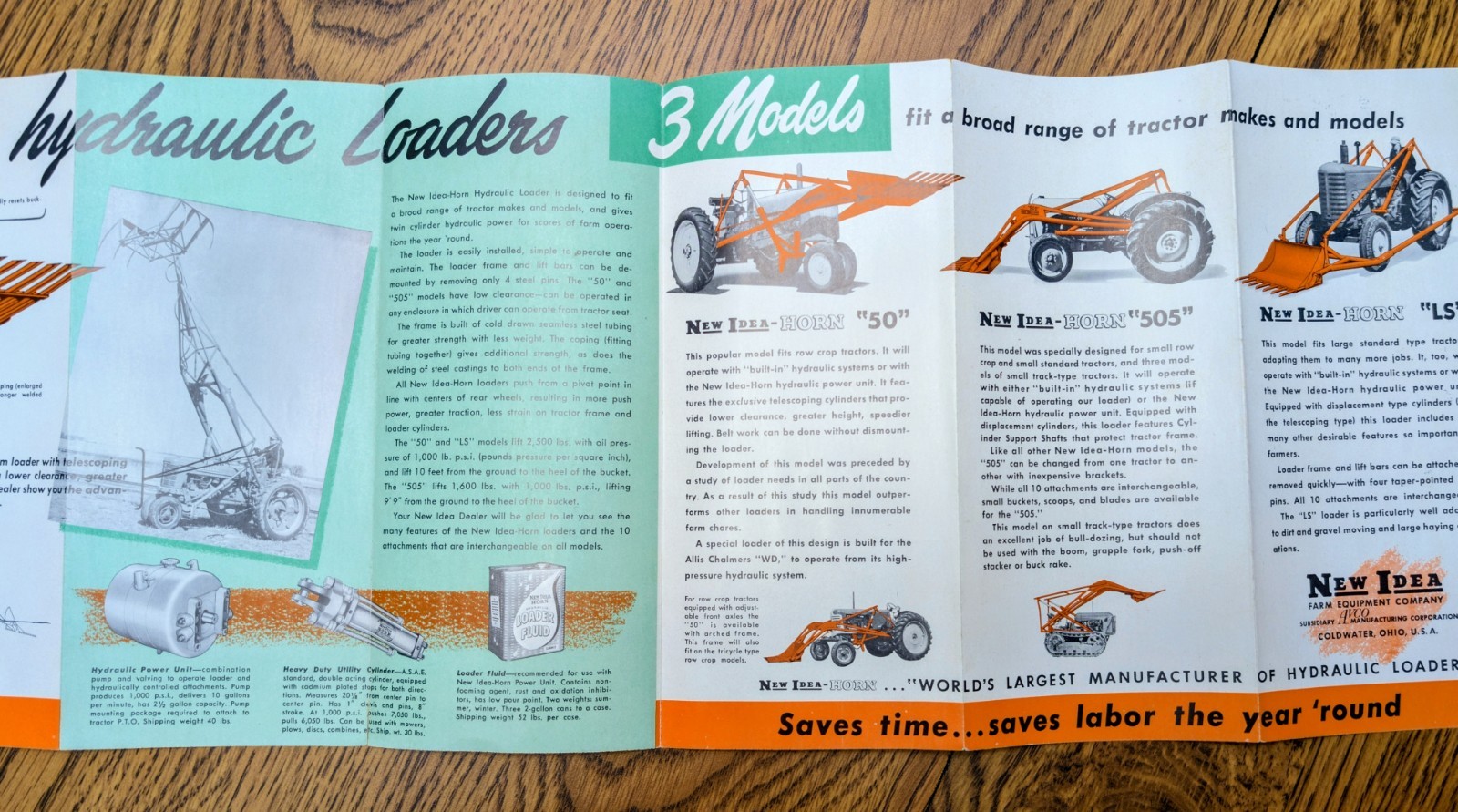 1950s Horn-New Idea Hydraulic Loaders Brochure Brochure