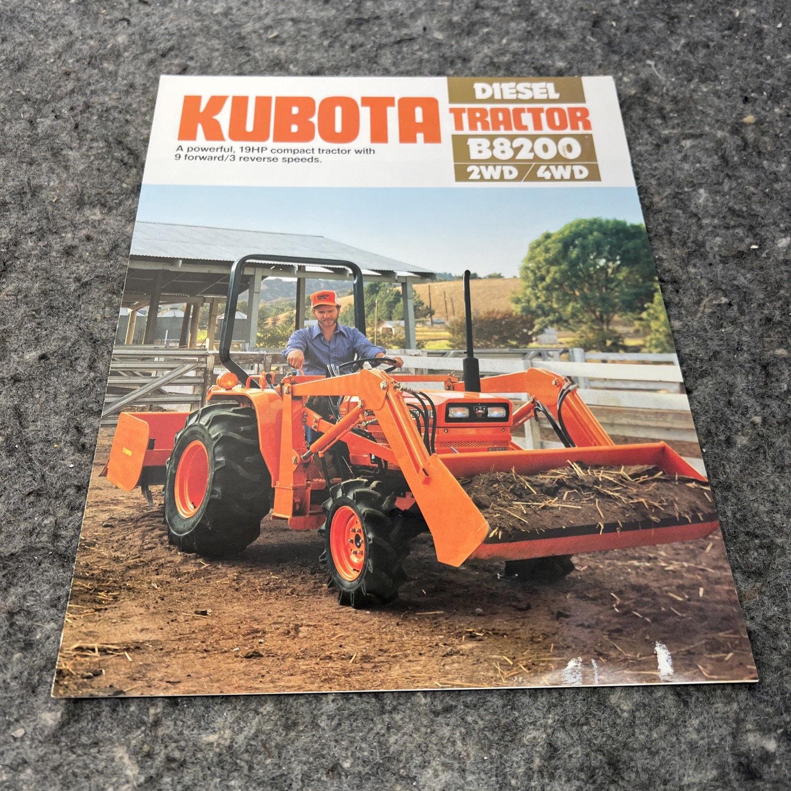 Original Kubota Diesel Tractor B8200 2WD/4WD Brochure – Sticker Damage Read
