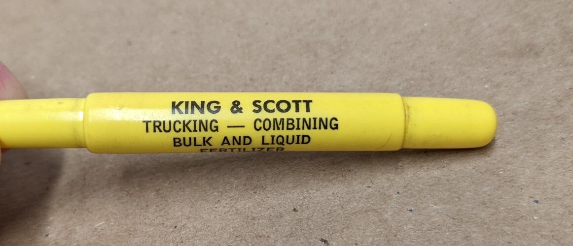 Vintage King & Scott Trucking Combining Audubon Templeton Gray Iowa Bullet Pen