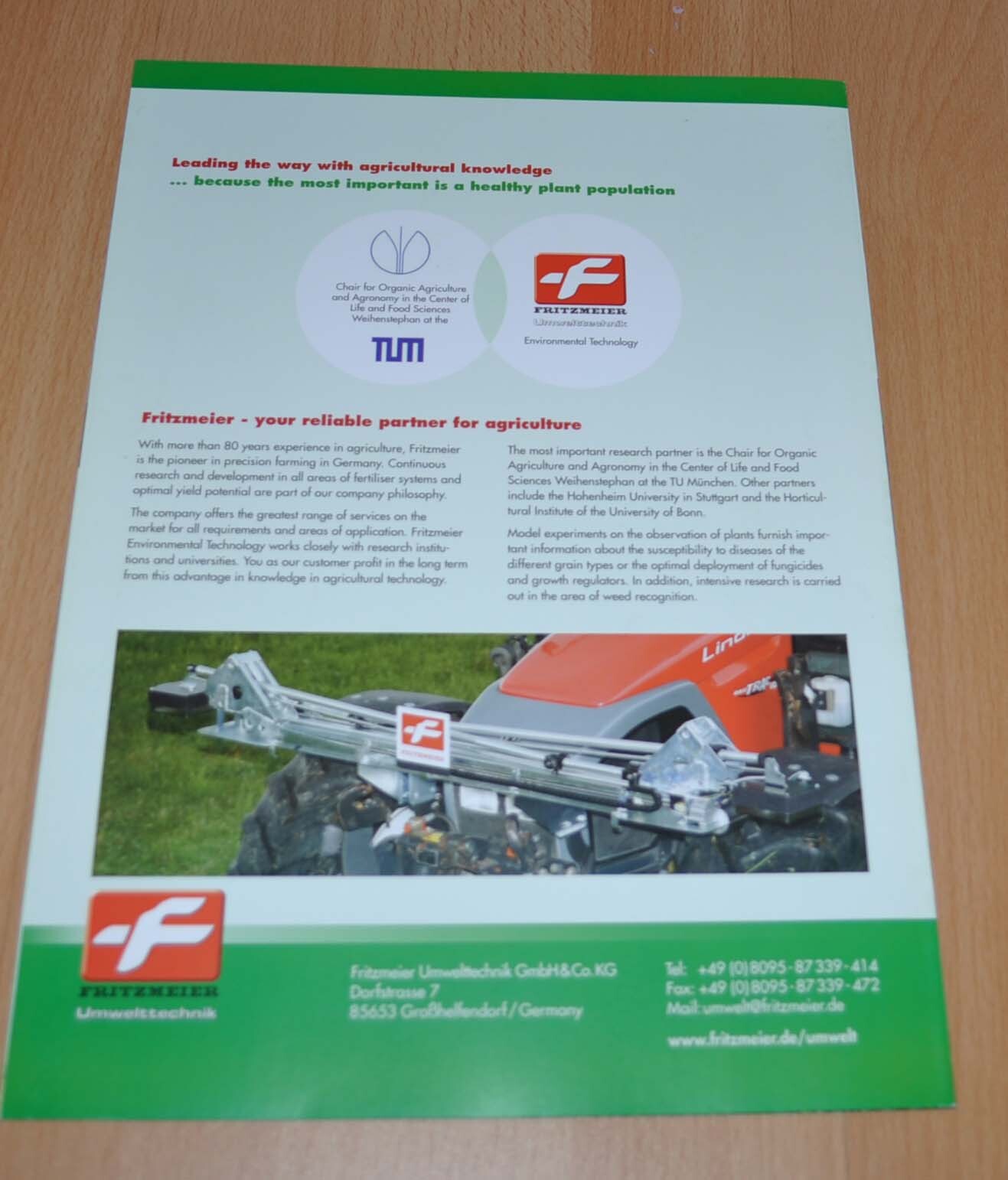 Fritzmeier Harvesting success with Isaria Tractor Agricultural Brochure Prospekt