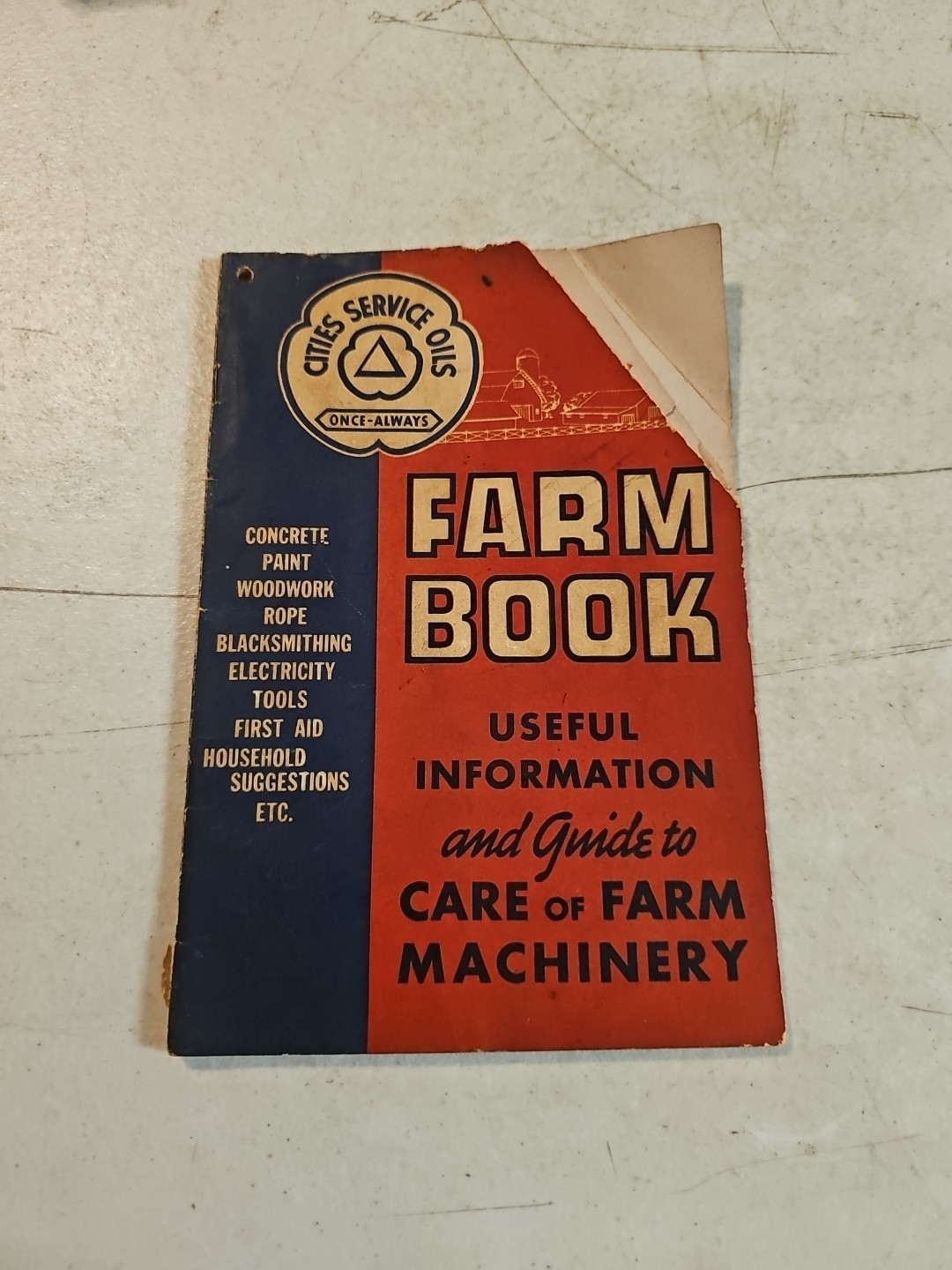 Vintage 1943 Cities Service Oils Farm Book Machinery Farm Guide. As Is