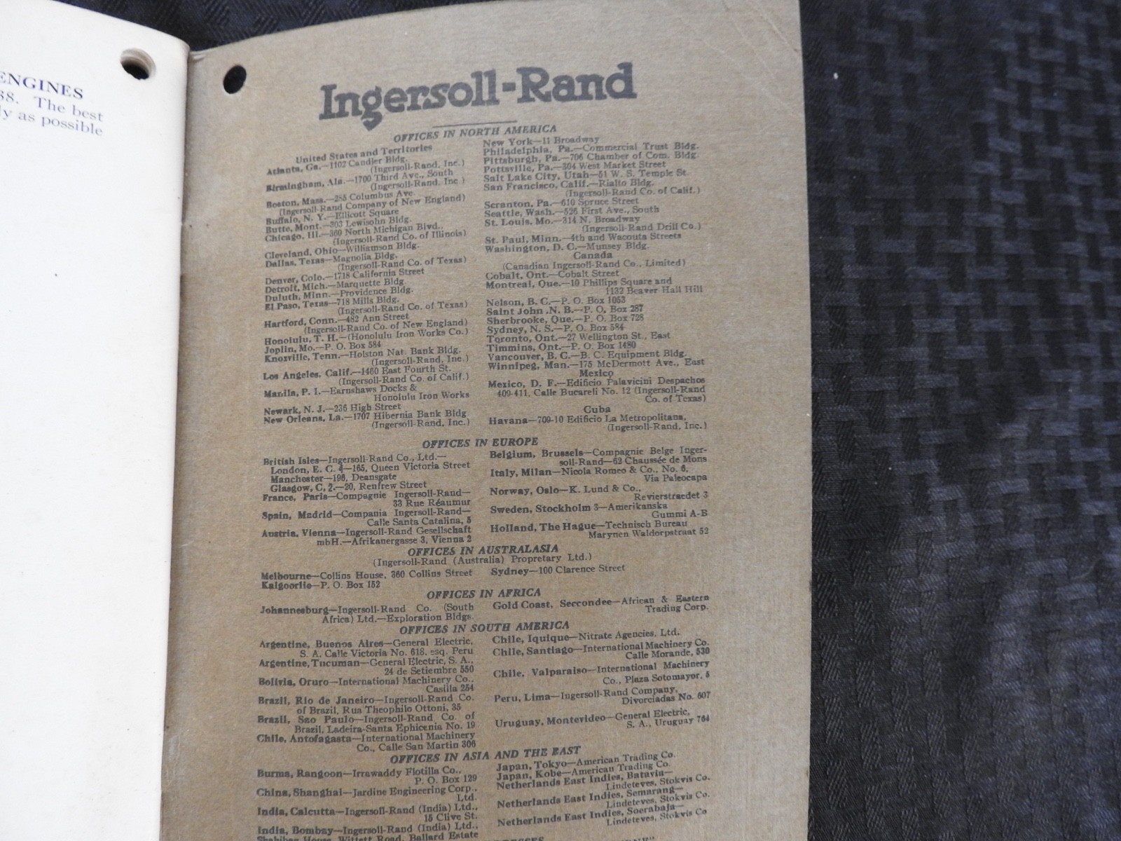 1927 Ingersoll-Rand « TYPE PO » Hit-N-Miss Oil Engines Operators Manual ORIGINAL!