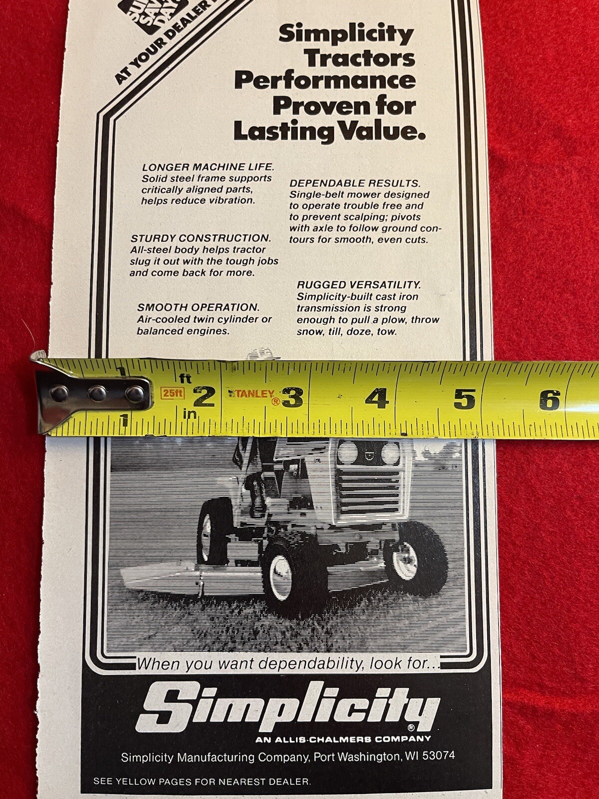Vintage 1981 Simplicity Tractor Print Ad Lawn Garden Mowing Ad Only