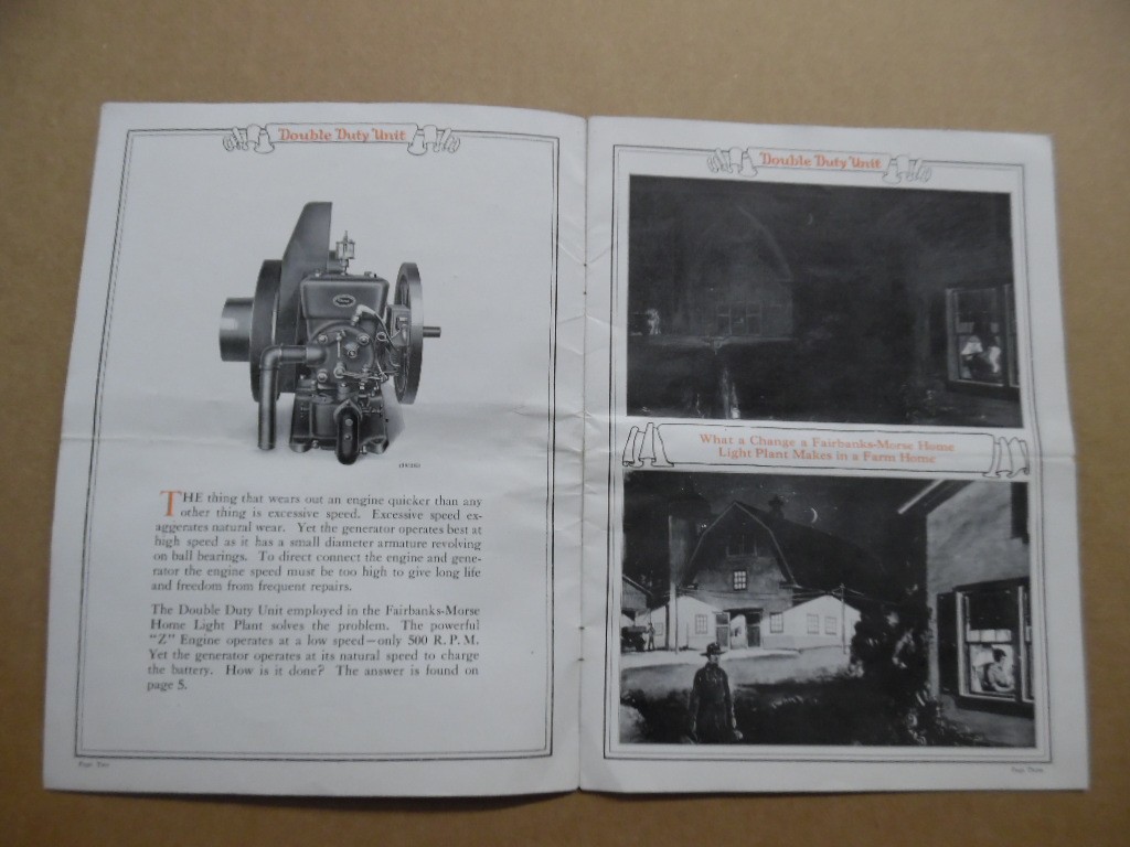 1922 Fairbanks Morse Double Duty Light Plant Catalog Z Engine Vintage Original