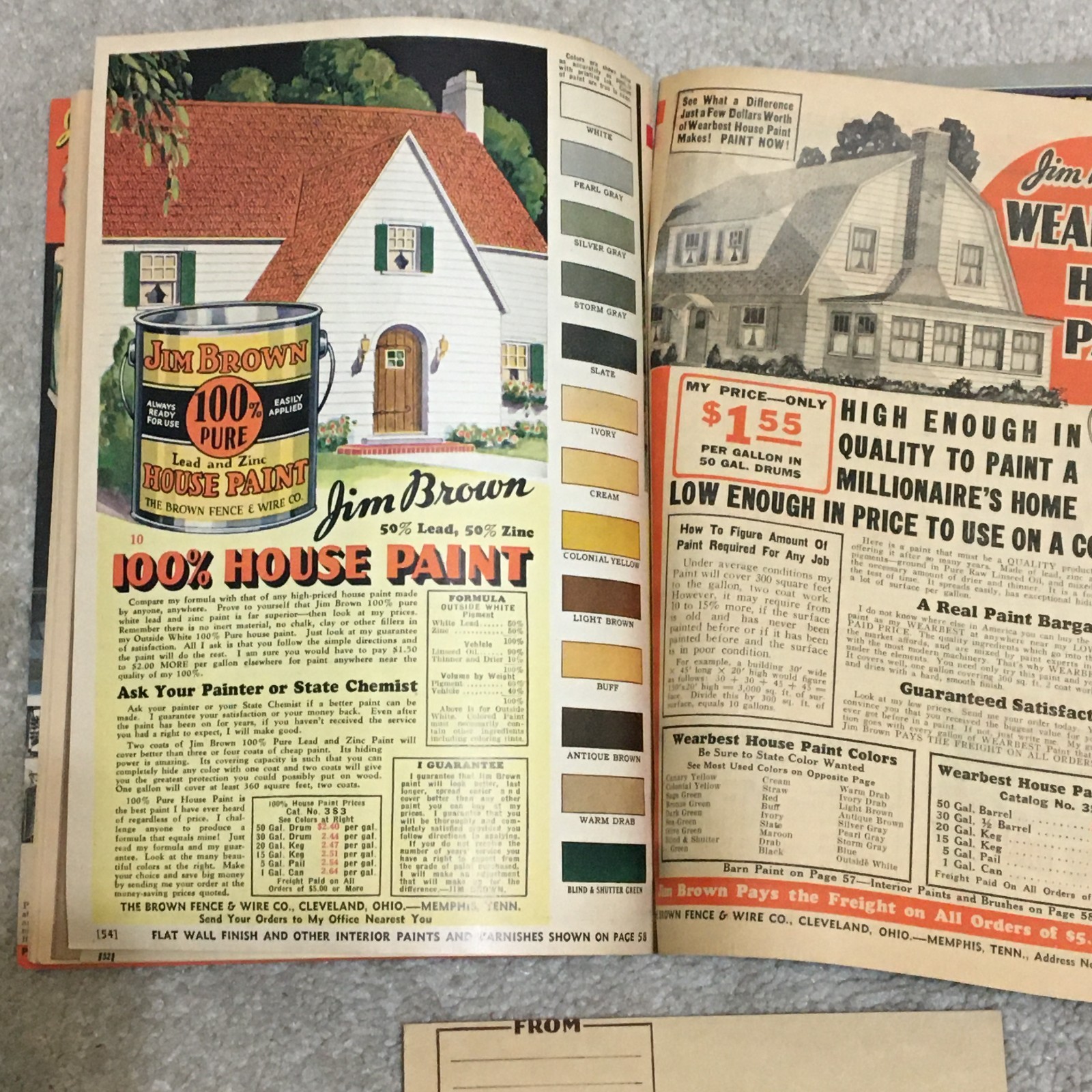 Vntg 1935 Jim Brown&rsquo;s Bargain Book Catalog, Tools Fence Heater Range Paint Roof