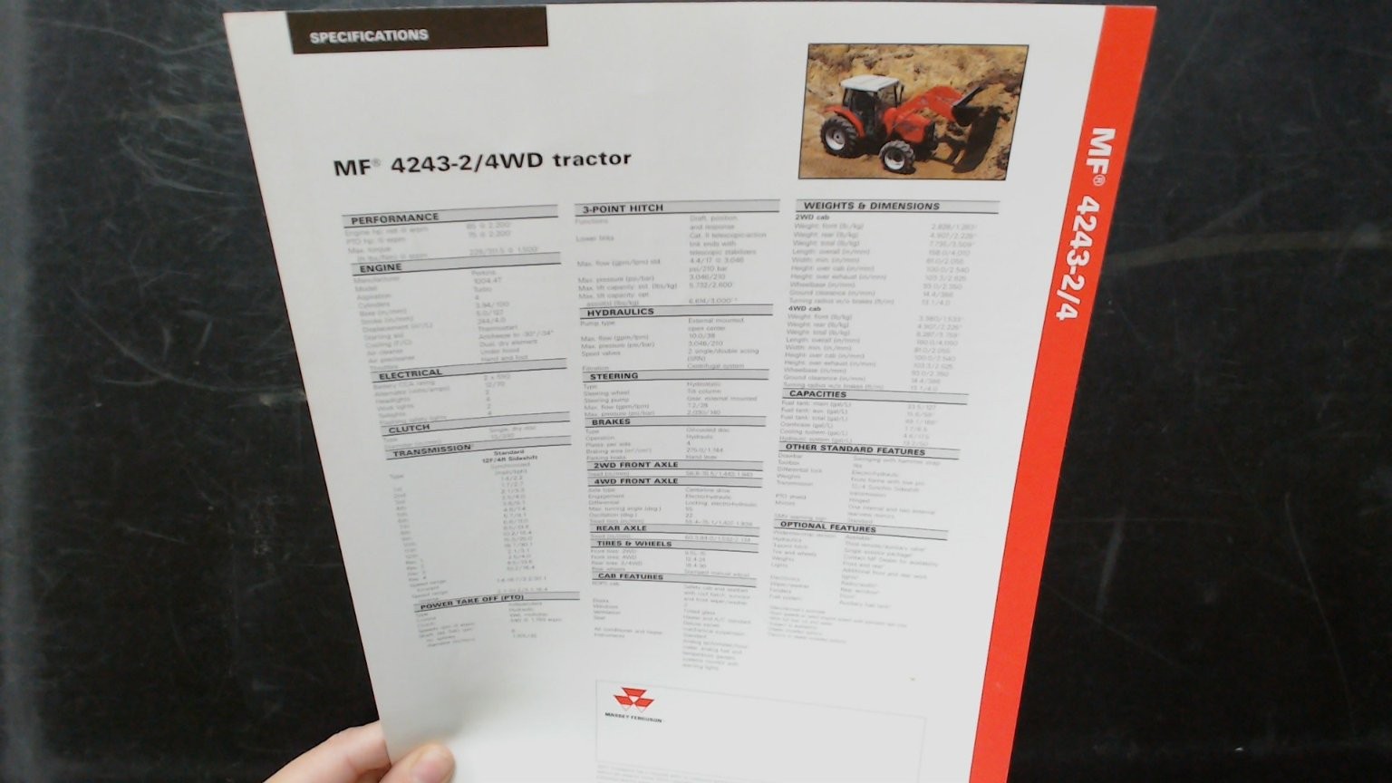 Massey Ferguson MF 4243-2/4WD Tractor Vintage Brochure Red White