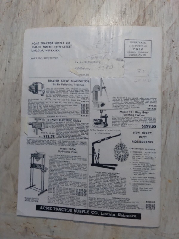 1960 Acme Tractor Supply Co. Catalog Lincoln NE Nebraska Largest Supply House