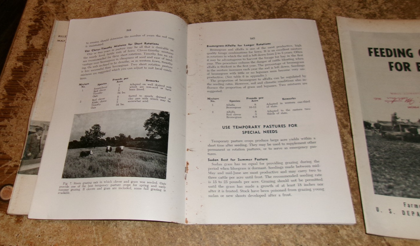 3-lot 1940&rsquo;s Iowa State + USDA cattle bulletins in good shape used