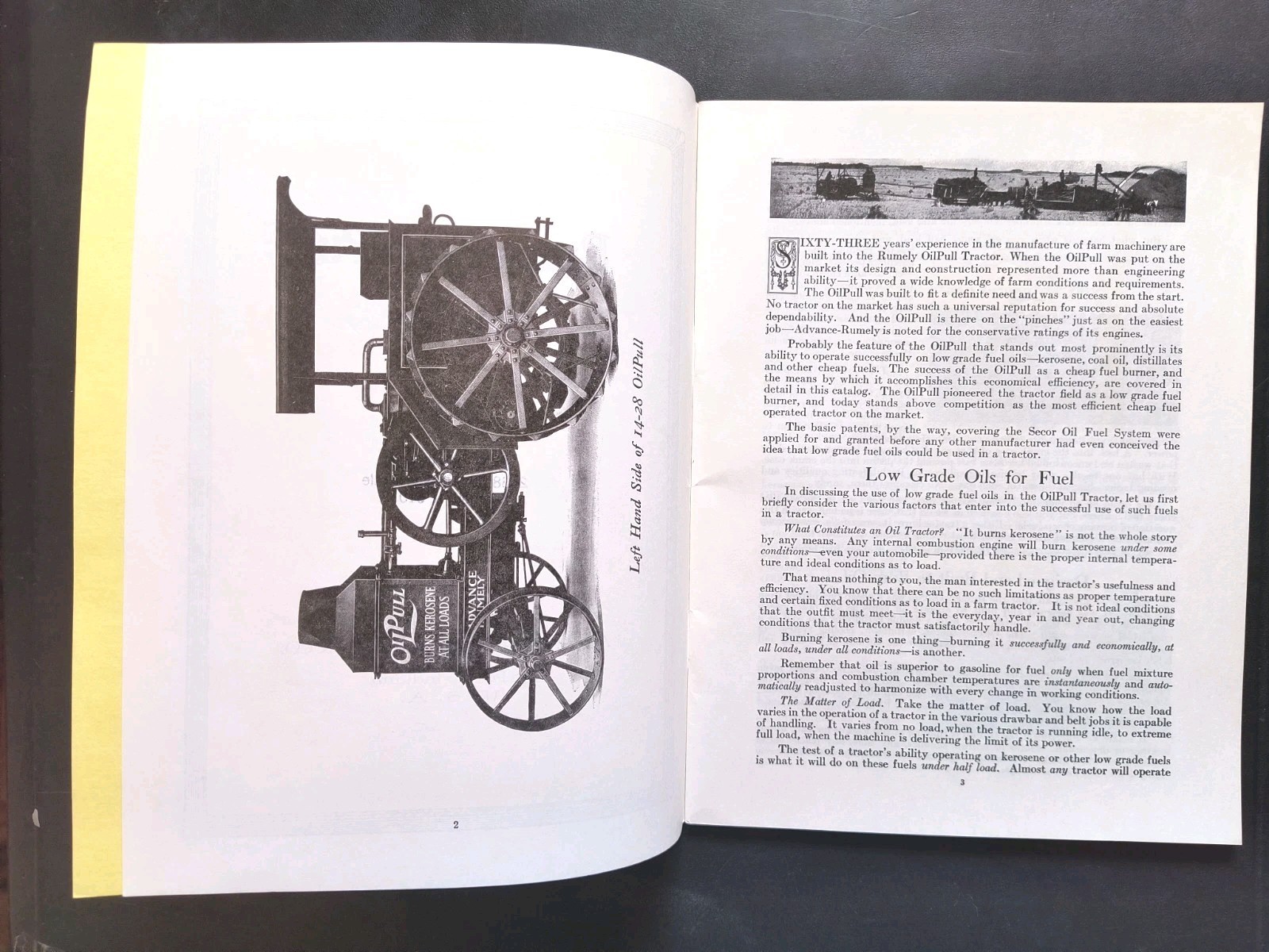 Rumley Oil Pull Tractor Dealer Brochure Guarantee Manual Print Advertising RARE