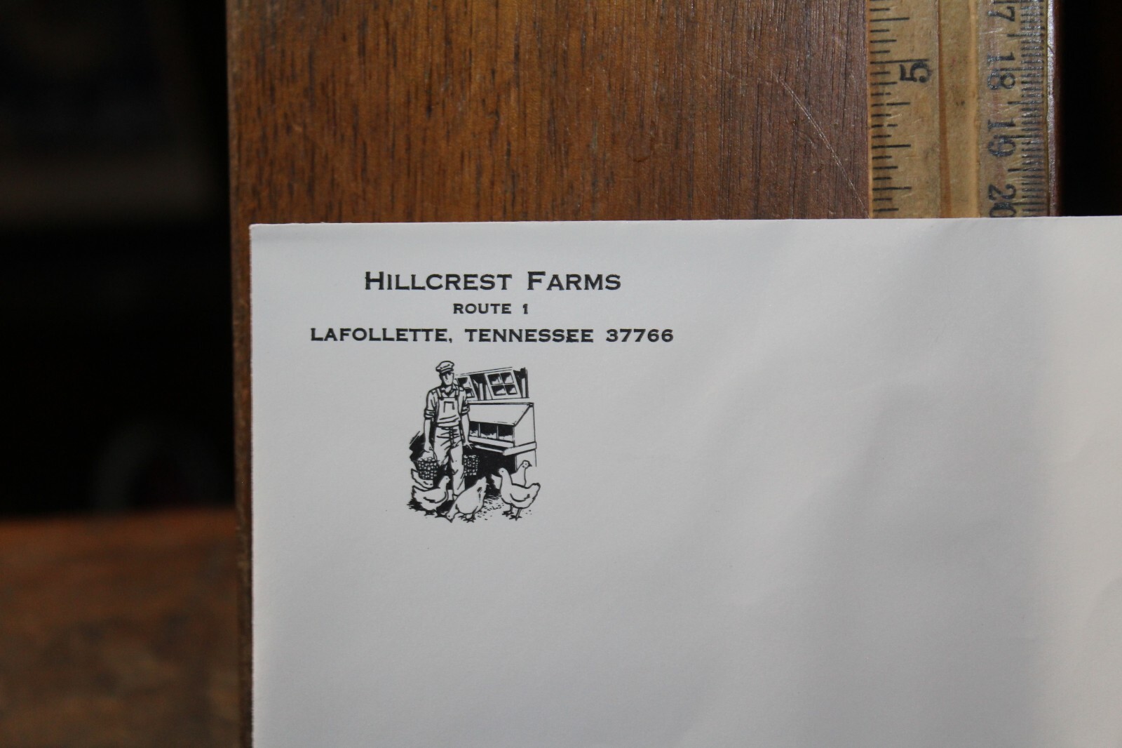 Vintage 1960&rsquo;s Envelope Hillcrest Farms LaFollette Tennessee