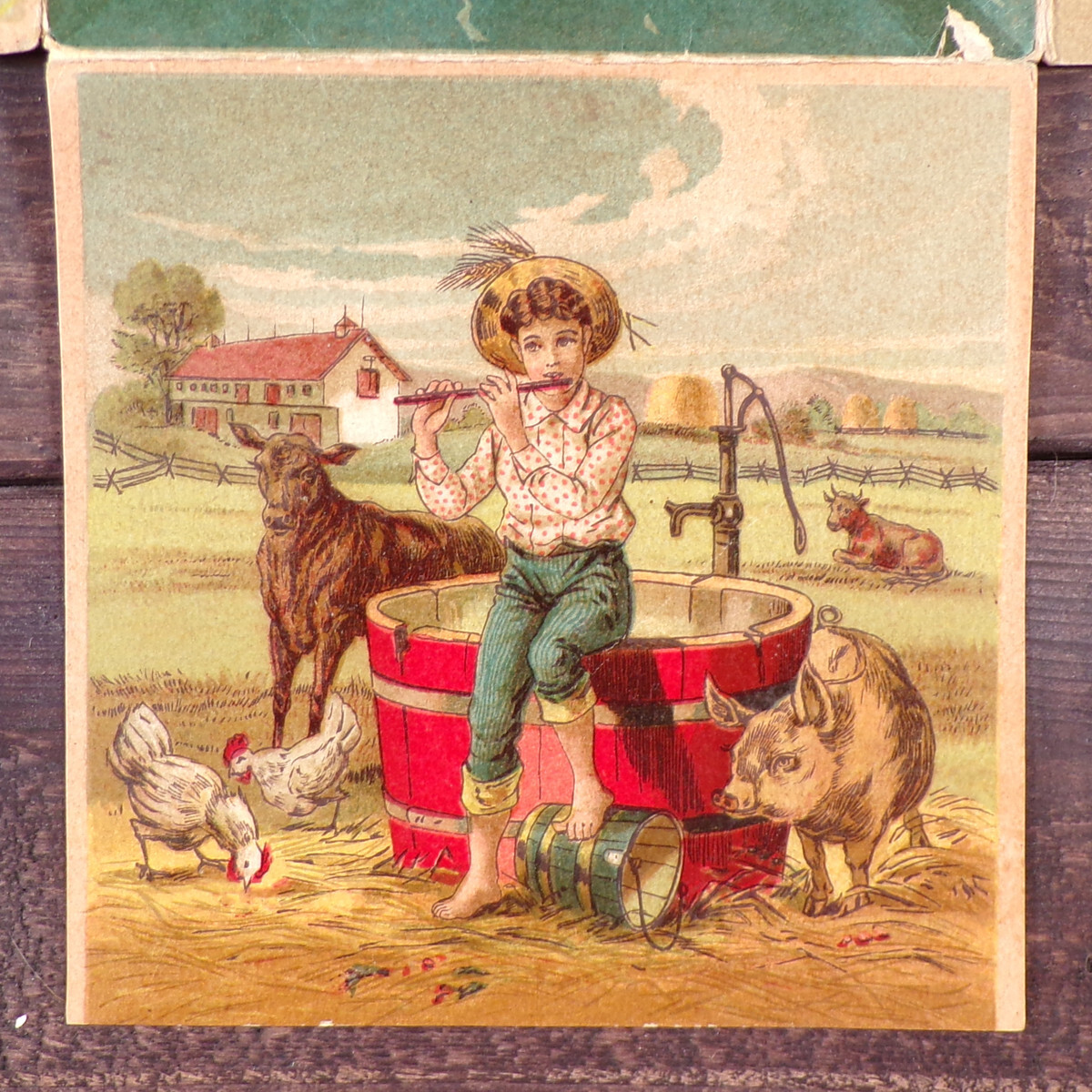 McCormick DEERING MOWER REAPER BINDER FOLD OUT Vintage Farm Victorian Trade Card
