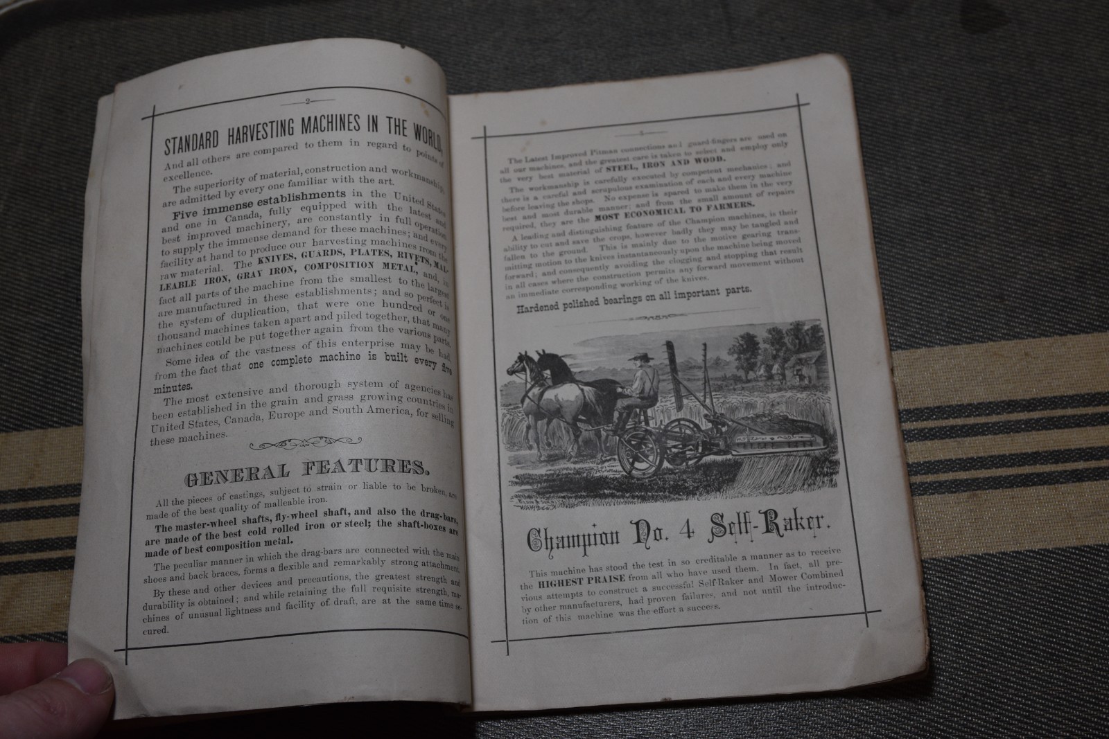 1878 CHAMPION Reaping Mowing MACHINES Farming Implements CATALOGUE Original