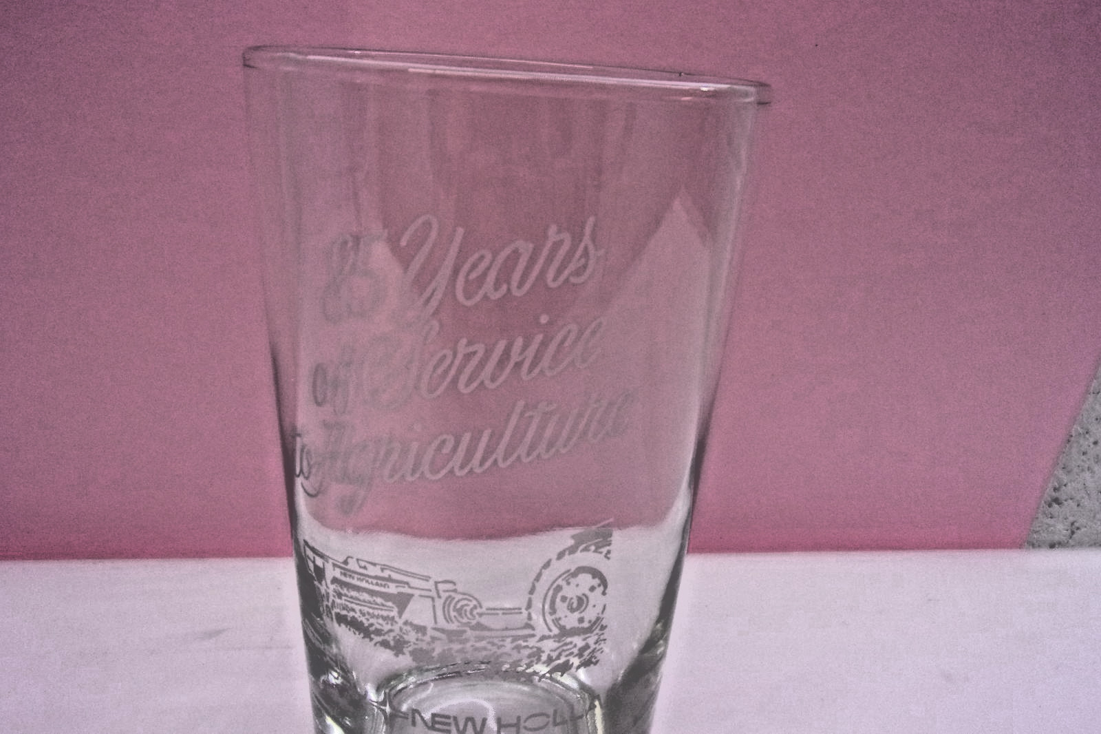 1980 commemorative glass 85 years Sperry New Holland&rsquo;s service to agriculture