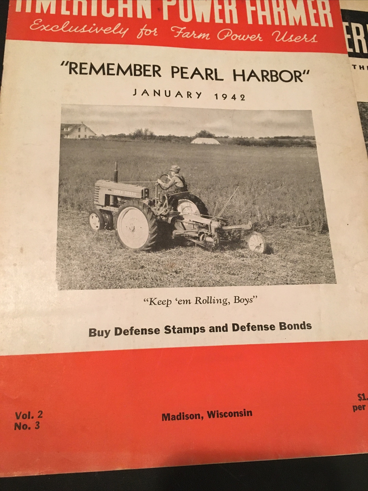 (6) 1941-43 American Power Farmer Magazines Tractor WW2 Bonds Madison Wisconsin