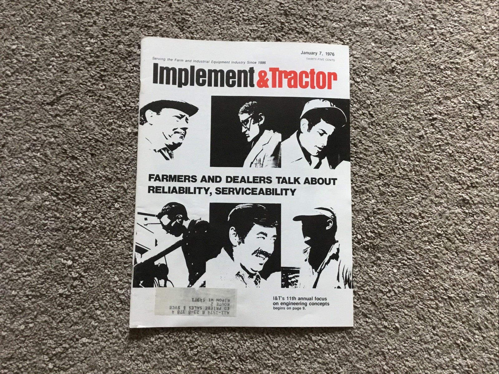 Implement & Tractor Magazine January 7, 1976 Farming Agriculture Vintage Ads J