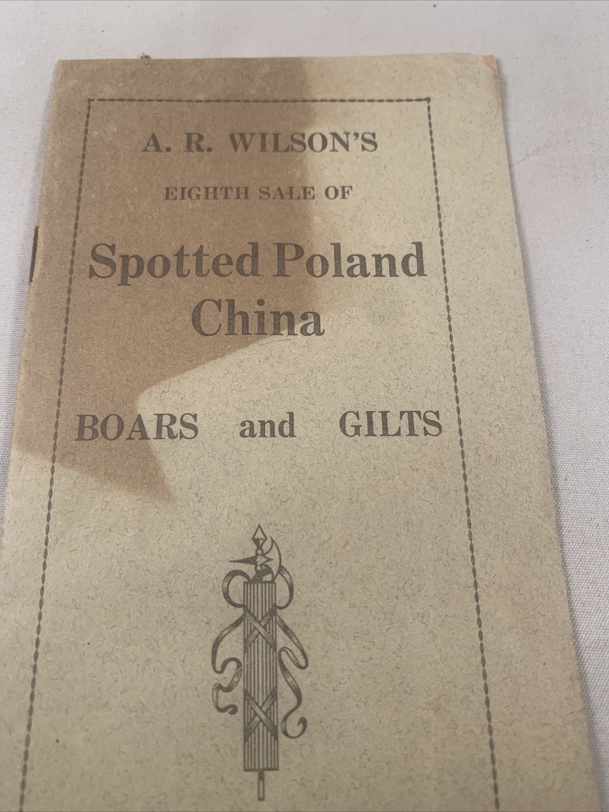 1925 Hog Sale Brochure Wilson’s Prolific Poland China Pig Farm Darlington MO