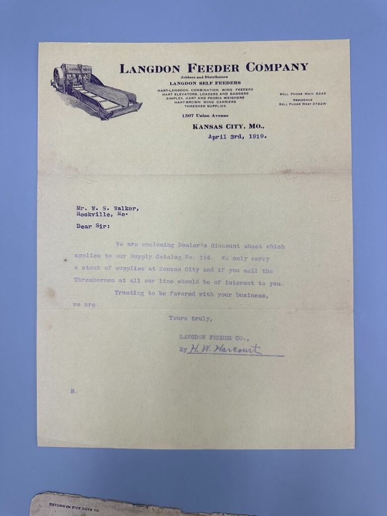1919 LANGDON FEEDER Kansas City Missouri FARM Advertise Postal Cover Price List