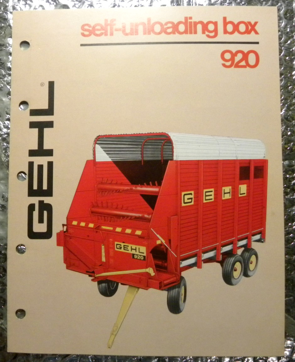 Vintage Factory GEHL Dealer&rsquo;s Brochure Self-Unloading Box 920 & 630
