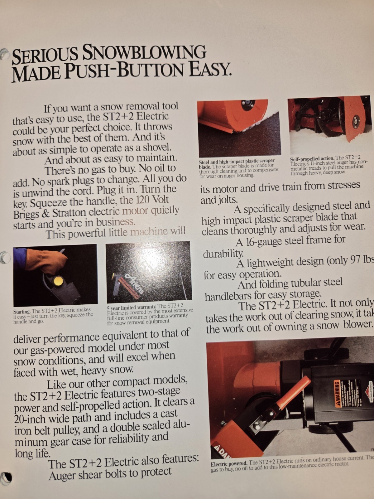 1987 1988 ARIENS DEALERSHIP ADVERTISING BROCHURES SNO-THROS