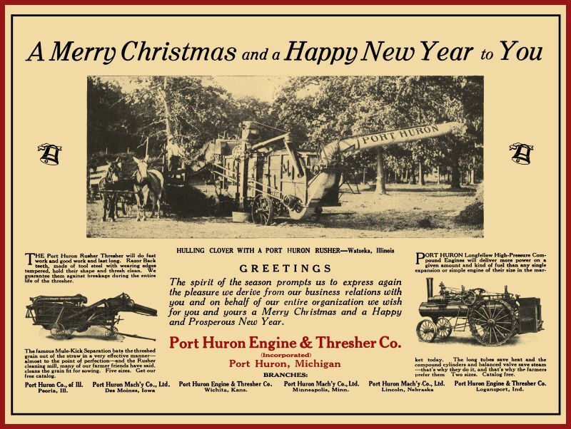 1920 Port Huron Engine & Thresher NEW Metal Sign: Watseka, Illinois Threshing