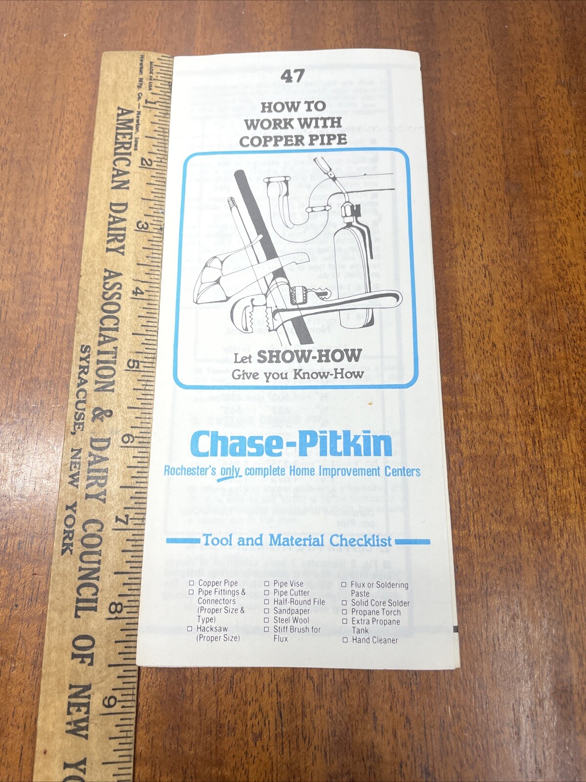 Rare 1974 Vintage Chase-Pitkin How To Work With Copper Pipe Brochure