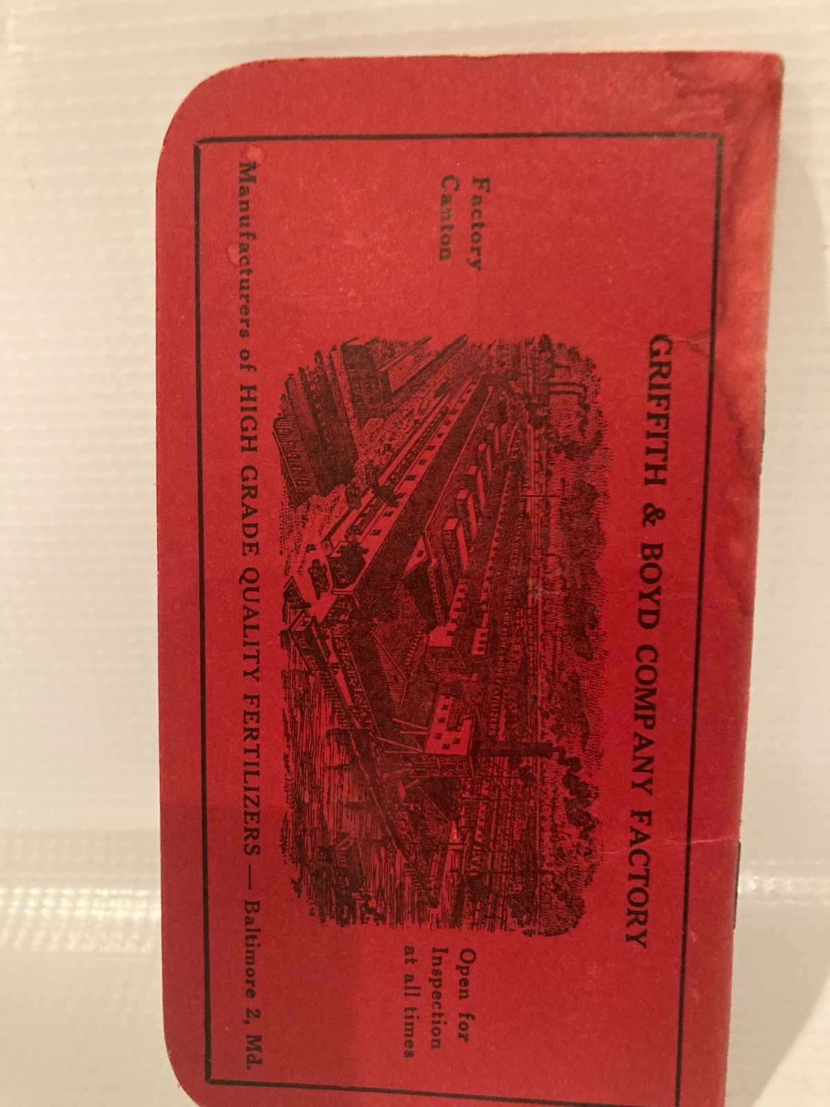 Griffith & Boyd Co. High Grade Quality Fertilizers Advertising Pamphlet.