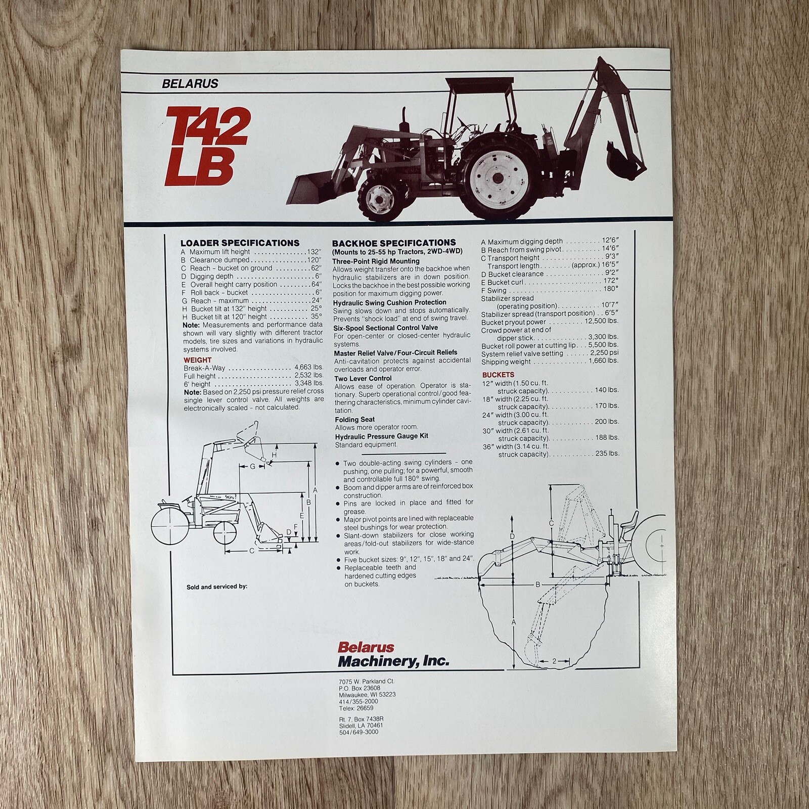 Belarus T42LB Sales Brochure Backhoe Loader Tractor Dealer&rsquo;s Advertisement