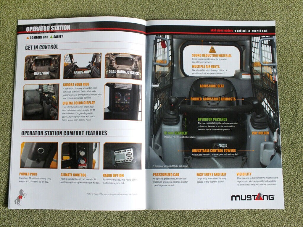 MUSTANG Skid Steer Loaders 1350R – 4000V Models Brochure Prospekt 2015