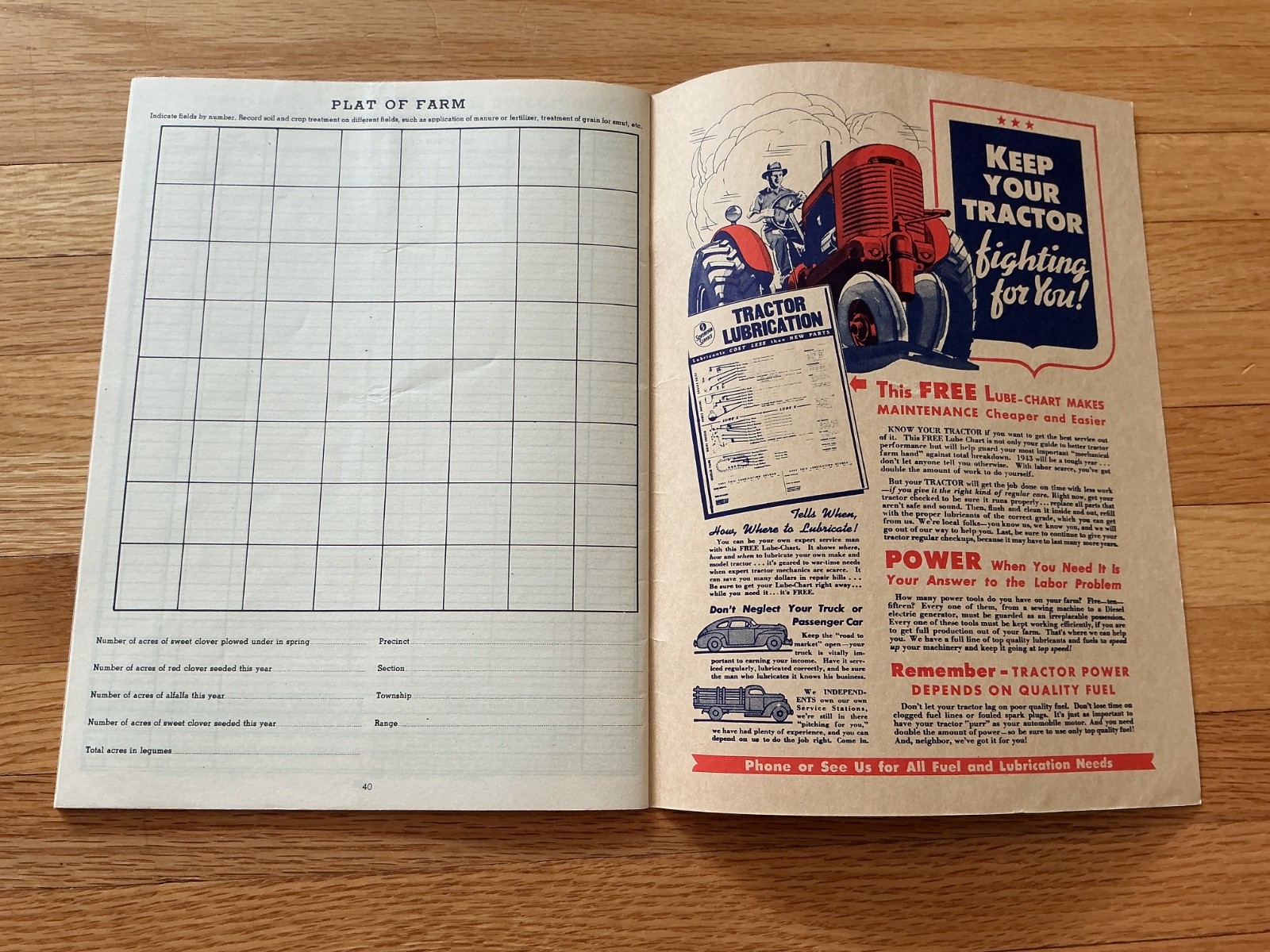VTG Farm Acct. Record Book – Kanotex Gas & Simonson service, Hutchinson, MN.