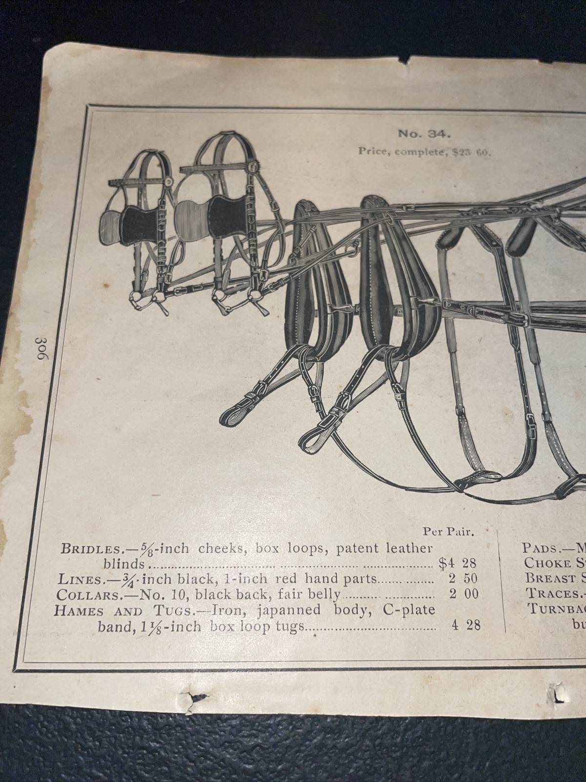 1891 Baldwin – Double Buggy Harness – Farm Advertising – New Orleans