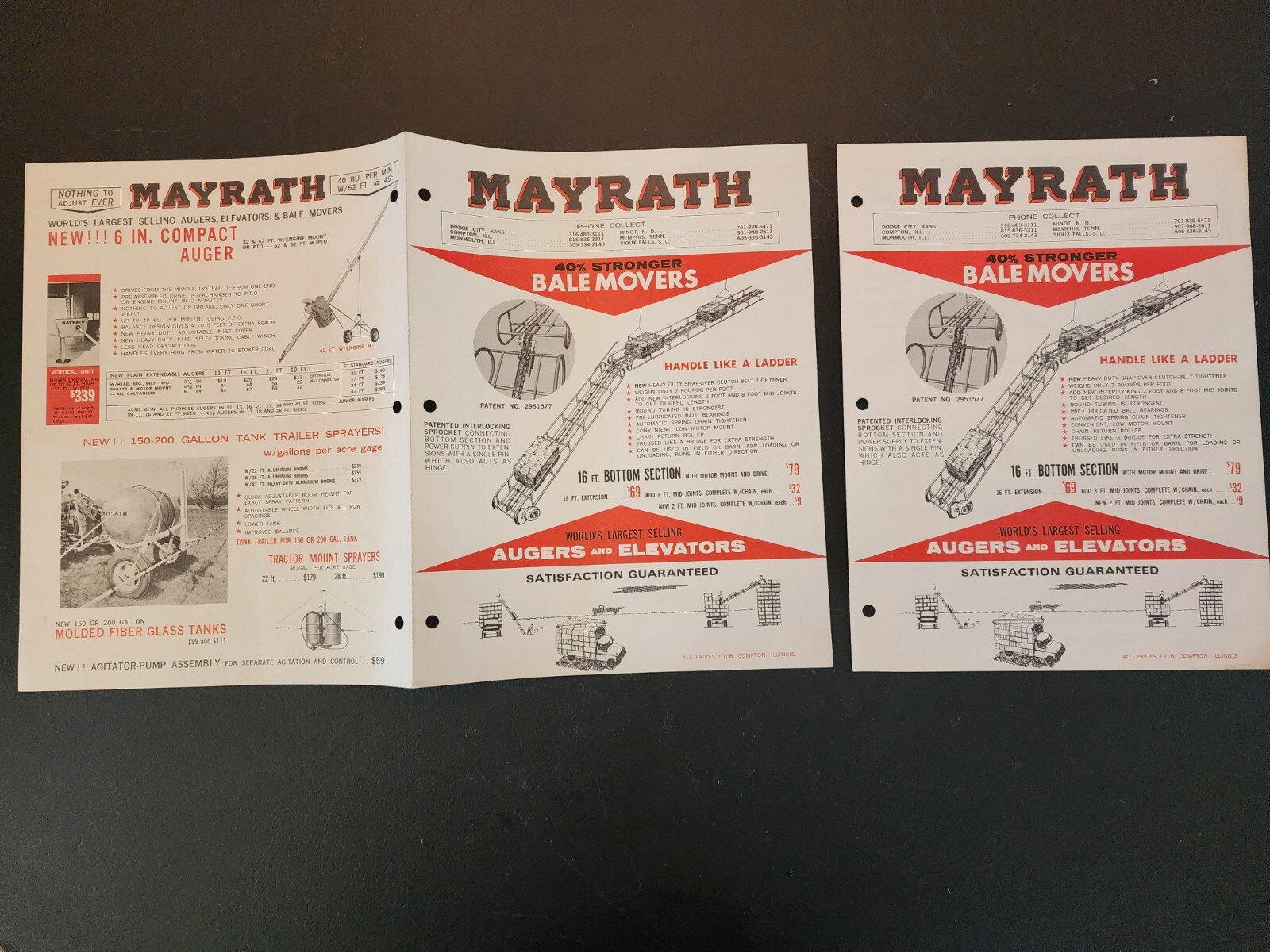 Vintage Lot Farm Salesman Letters Brochures Mayrath Meyer Elevator Farmrite T55
